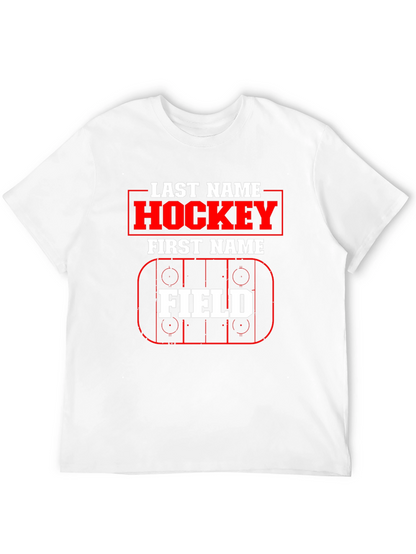 Hockey Last Name First Name Field T-Shirt
