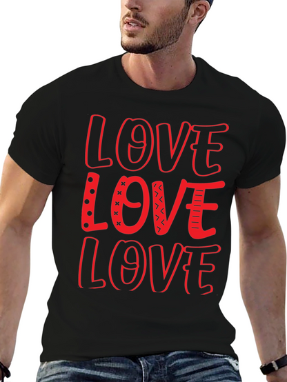 Love Design Black Crew Neck T-Shirt