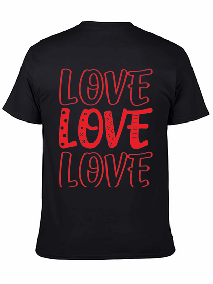 Love Design Black Crew Neck T-Shirt