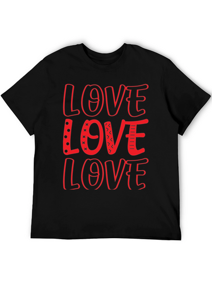Love Design Black Crew Neck T-Shirt