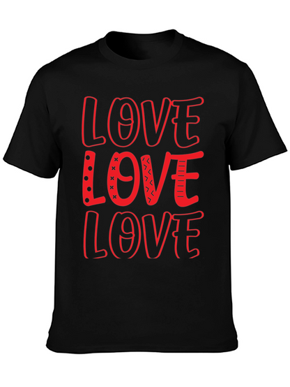 Love Design Black Crew Neck T-Shirt