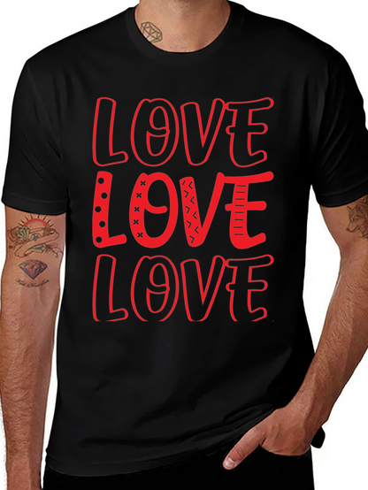 Love Design Black Crew Neck T-Shirt