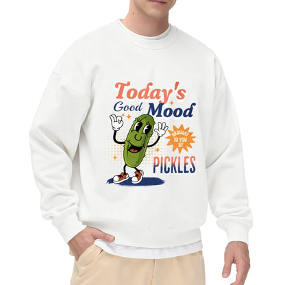 Today's Good Mood" Pickle Character Graphic Crewneck