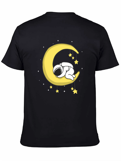 Astronaut Sleeping on Moon Graphic T-Shirt