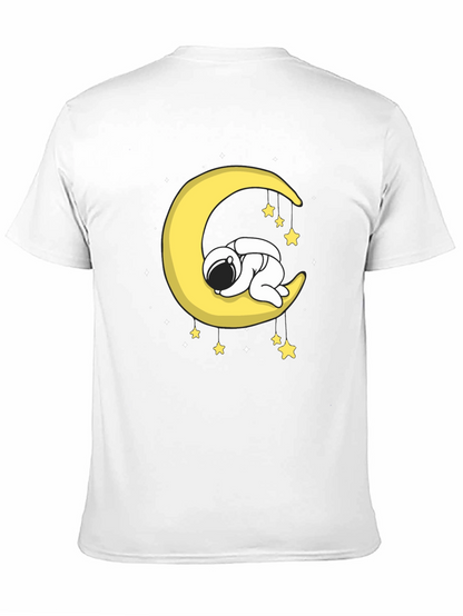 Astronaut Sleeping on Moon Graphic T-Shirt