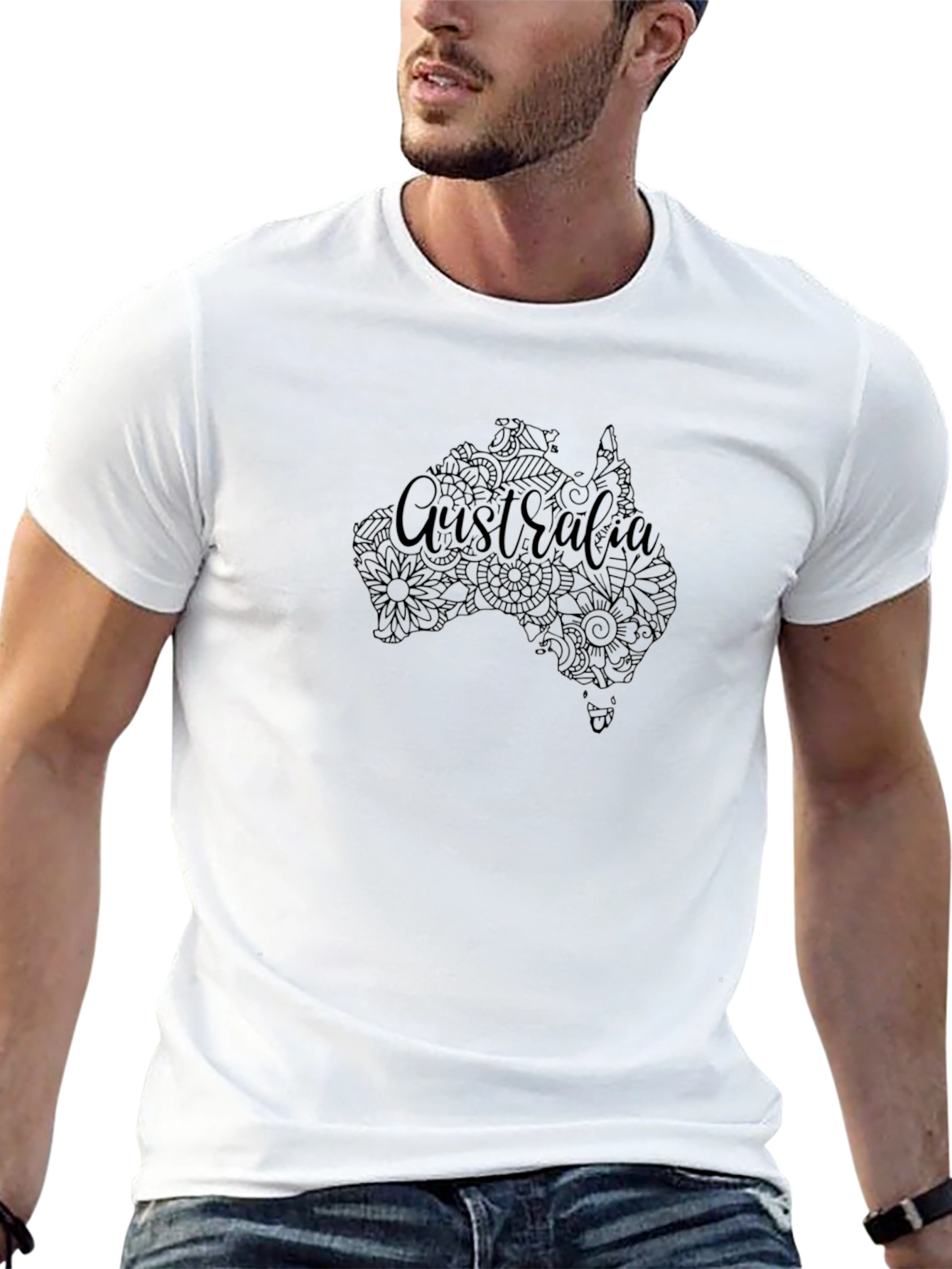 Australia Map Floral Design T-Shirt
