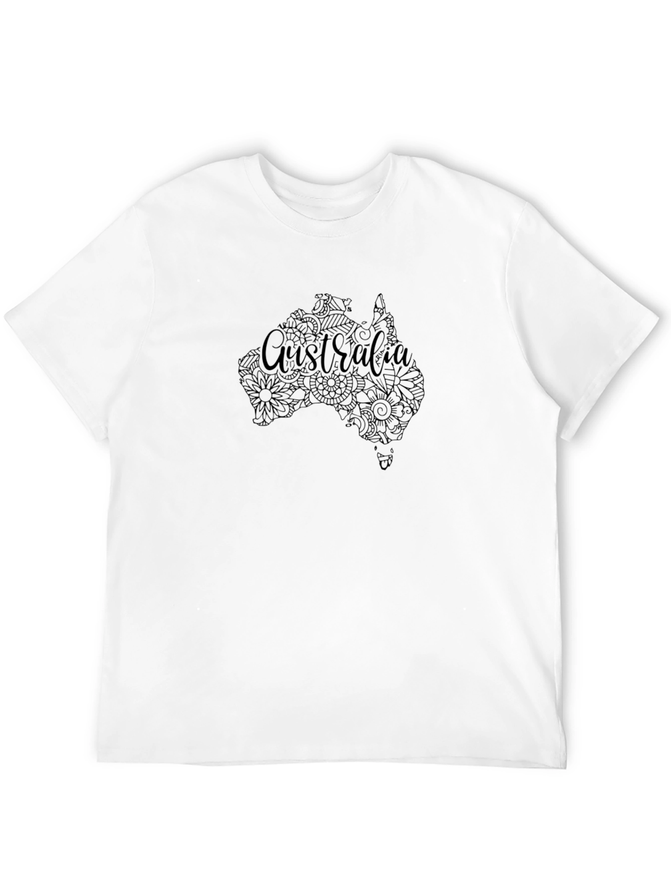 Australia Map Floral Design T-Shirt