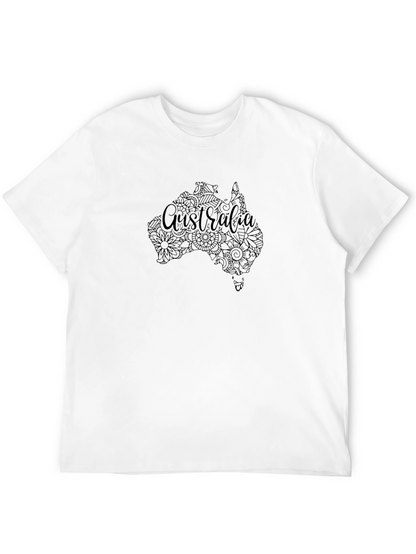 Australia Map Floral Design T-Shirt
