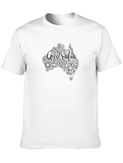 Australia Map Floral Design T-Shirt