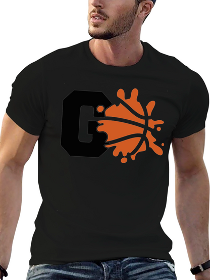 Cool Graphic Tee with Basketball Splash Design