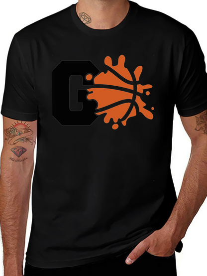 Cool Graphic Tee with Basketball Splash Design