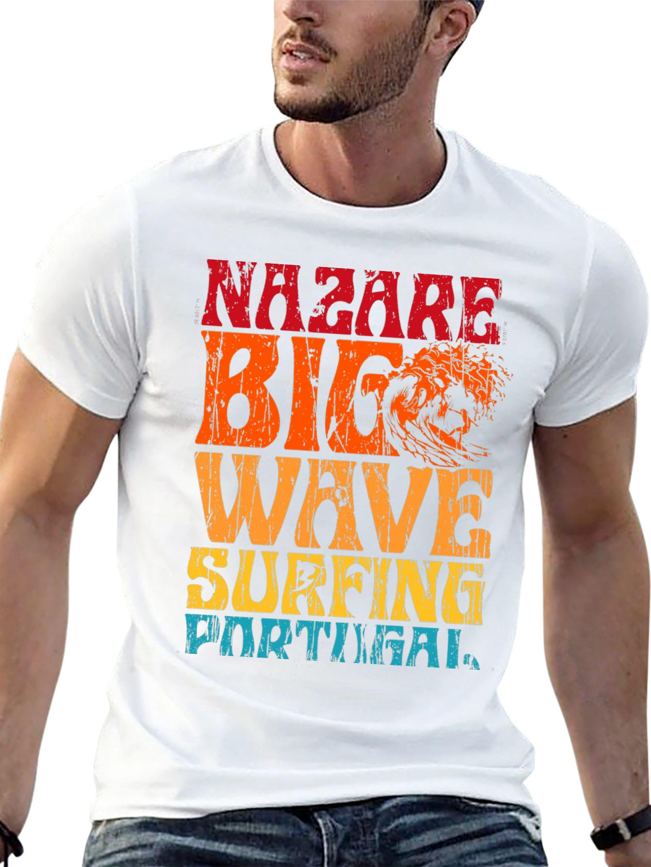 Nazare Big Wave Surfing Portugal Graphic T-Shirt