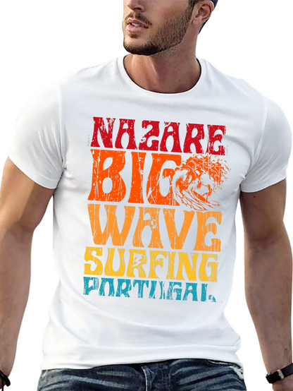 Nazare Big Wave Surfing Portugal Graphic T-Shirt
