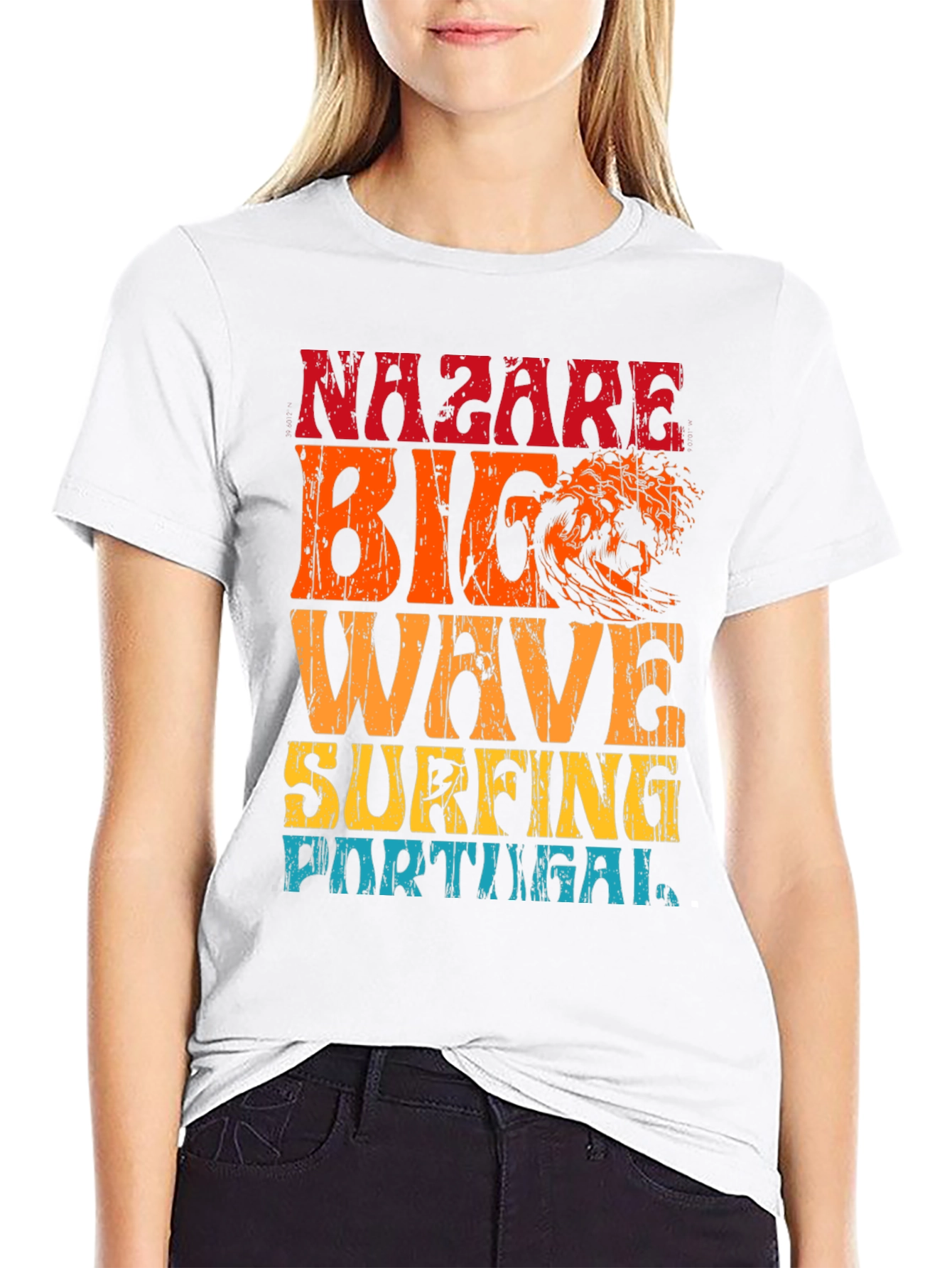 Nazare Big Wave Surfing Portugal Graphic T-Shirt