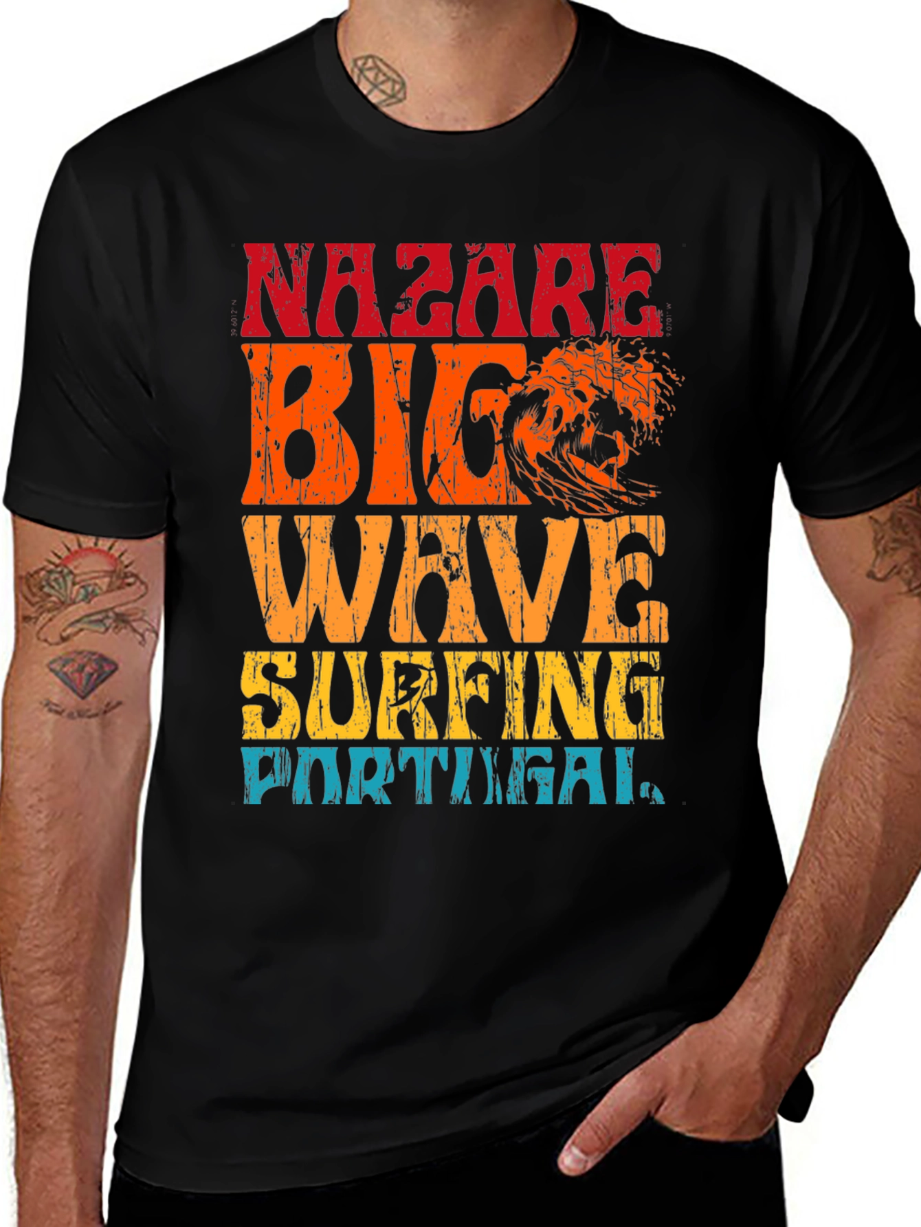 Nazare Big Wave Surfing Portugal Graphic T-Shirt