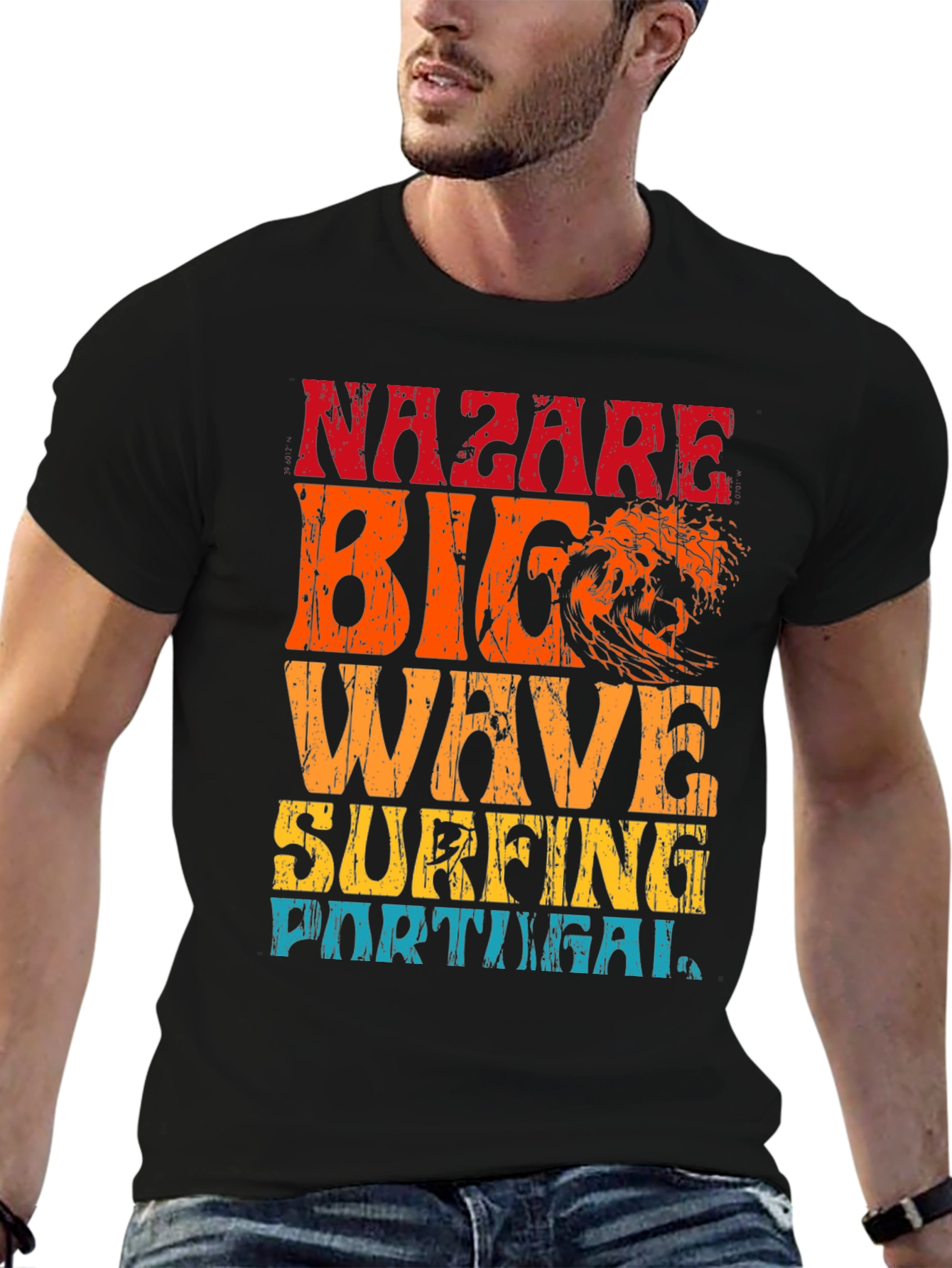 Nazare Big Wave Surfing Portugal Graphic T-Shirt