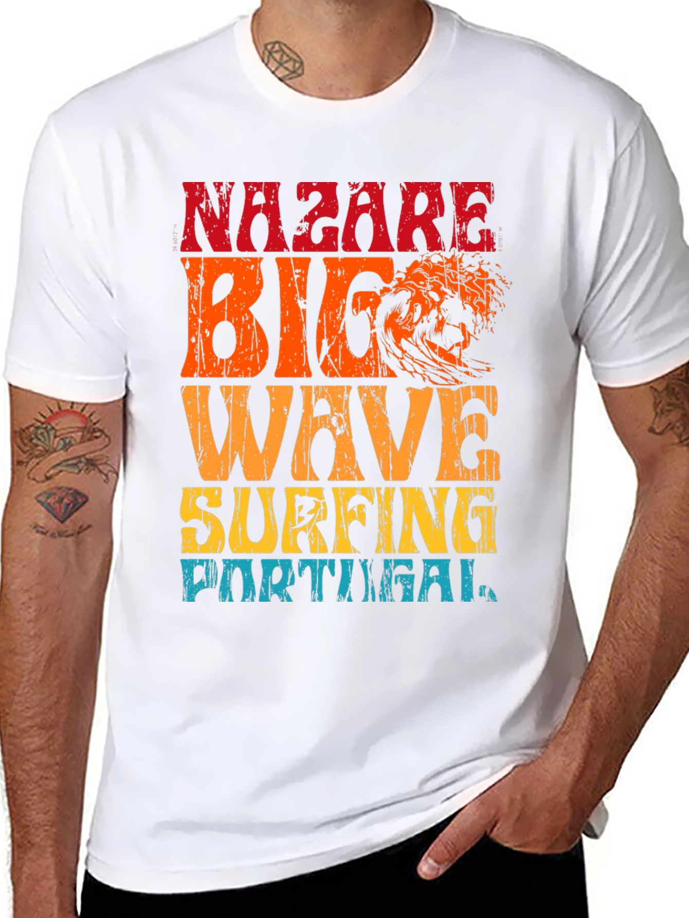 Nazare Big Wave Surfing Portugal Graphic T-Shirt