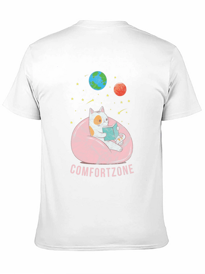 Comfort Zone Cat Reading in Space T-Shirt