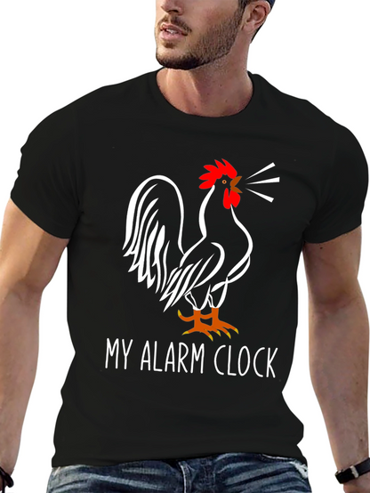 My Alarm Clock Rooster Graphic Tee - Black