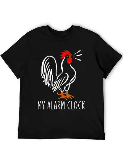 My Alarm Clock Rooster Graphic Tee - Black