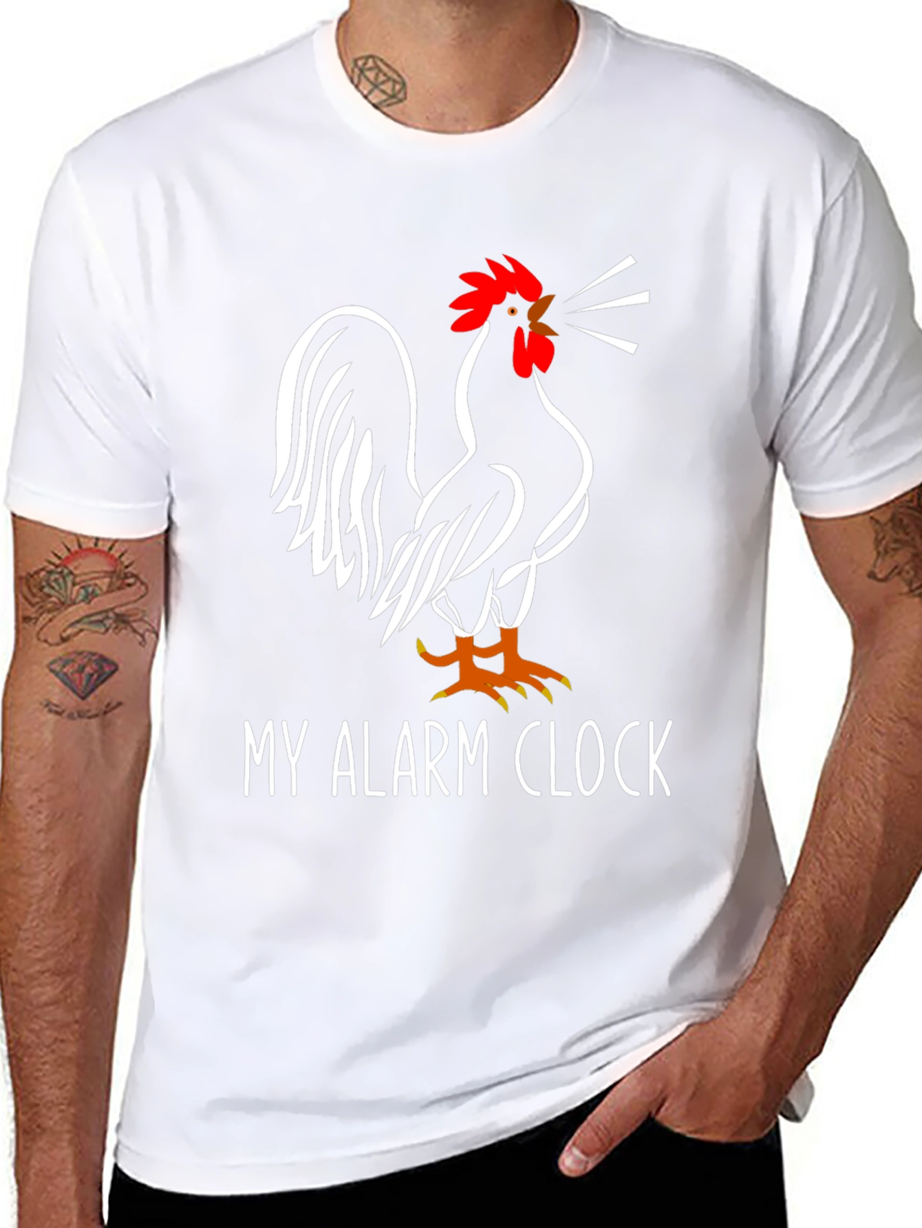 My Alarm Clock Rooster Graphic Tee - Black