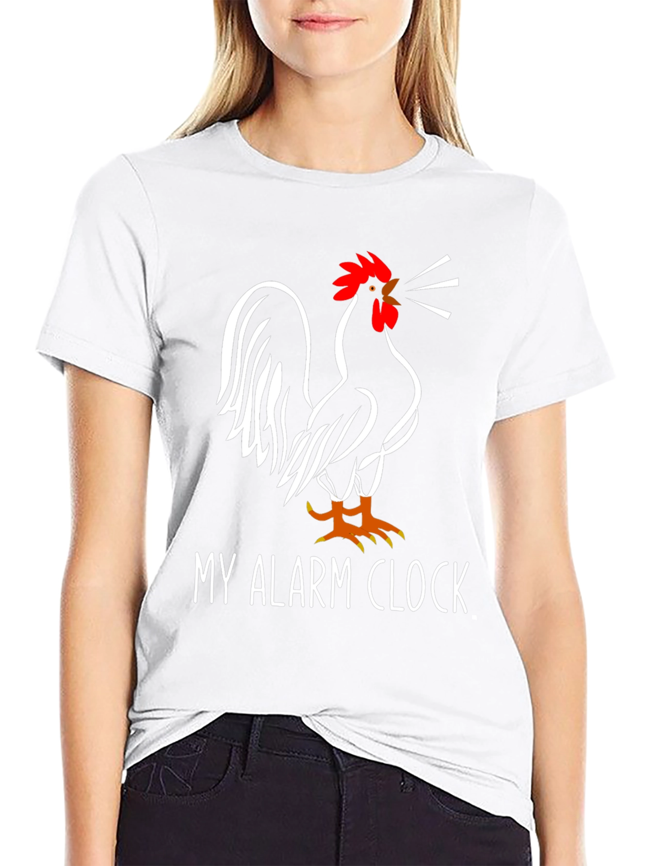 My Alarm Clock Rooster Graphic Tee - Black