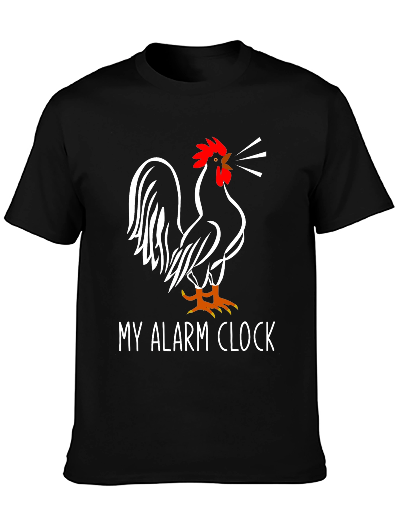 My Alarm Clock Rooster Graphic Tee - Black