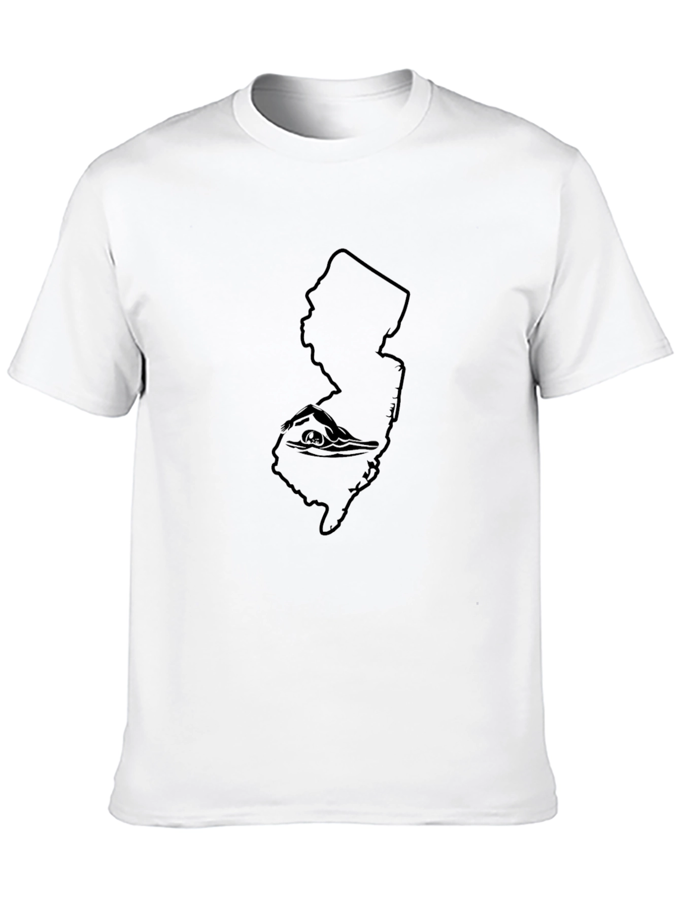 New Jersey Swimmer Graphic T-Shirt - Unisex Black Tee