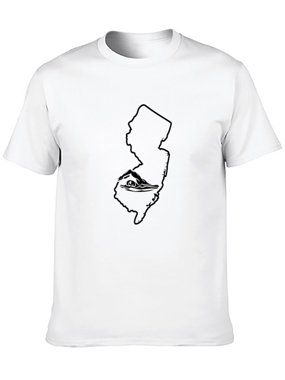 New Jersey Swimmer Graphic T-Shirt - Unisex Black Tee