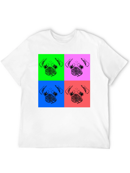 Pop Art Pug Graphic Tee - Black Unisex Shirt