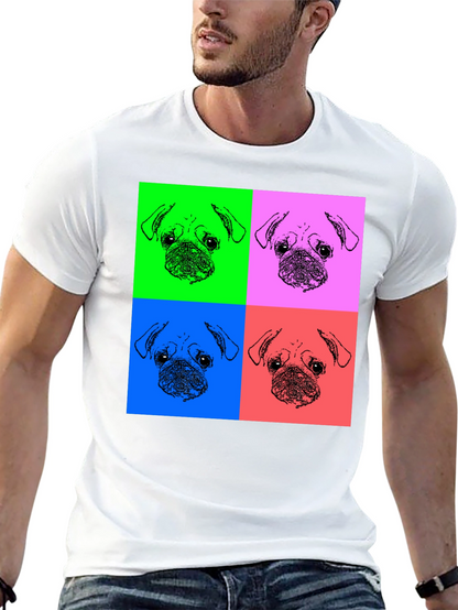 Pop Art Pug Graphic Tee - Black Unisex Shirt