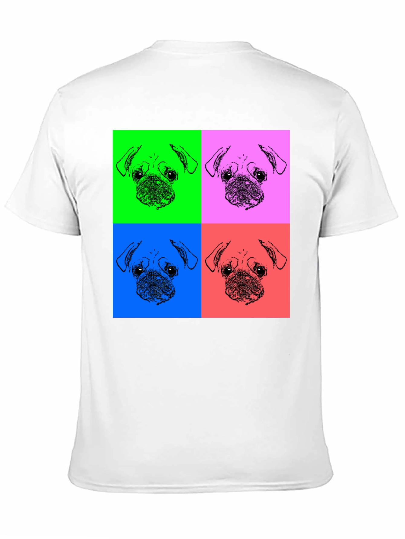 Pop Art Pug Graphic Tee - Black Unisex Shirt