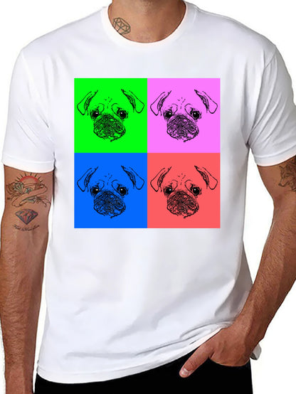 Pop Art Pug Graphic Tee - Black Unisex Shirt