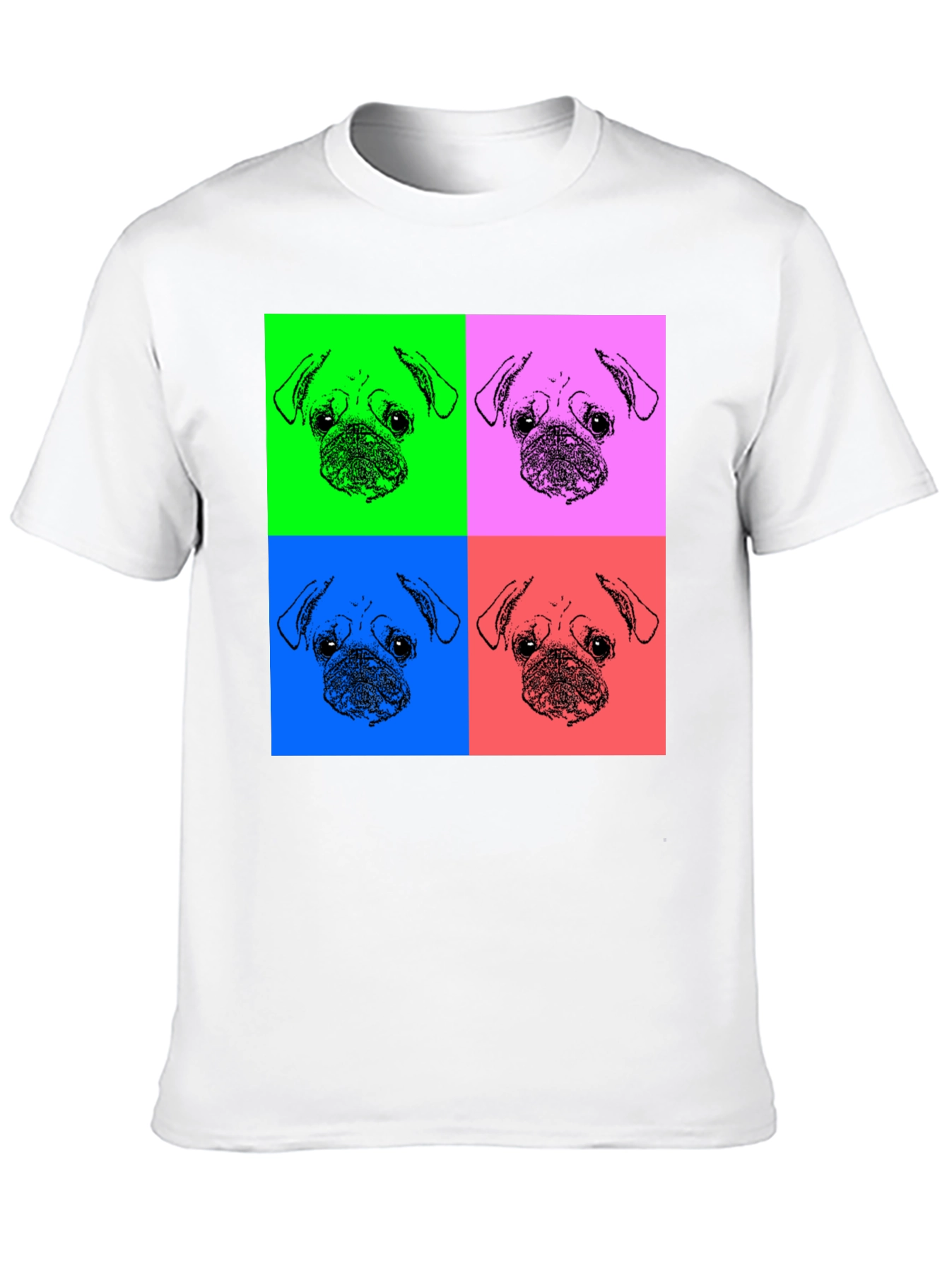 Pop Art Pug Graphic Tee - Black Unisex Shirt