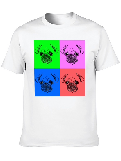 Pop Art Pug Graphic Tee - Black Unisex Shirt