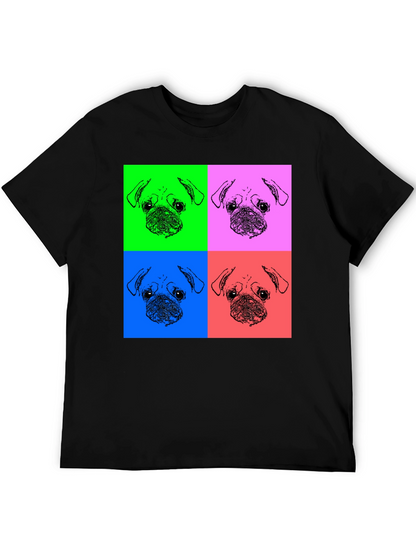 Pop Art Pug Graphic Tee - Black Unisex Shirt