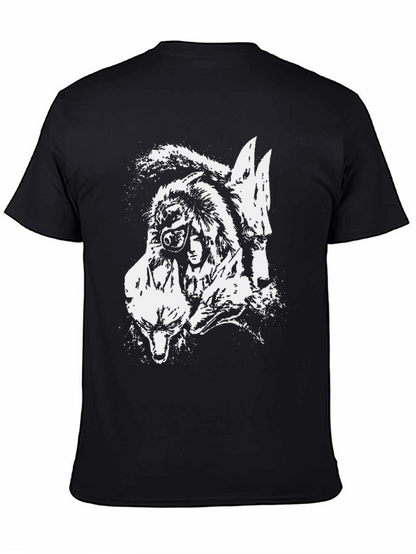 Wolf Pack Graphic T-Shirt - Black Cotton Tee