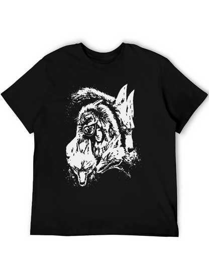 Wolf Pack Graphic T-Shirt - Black Cotton Tee