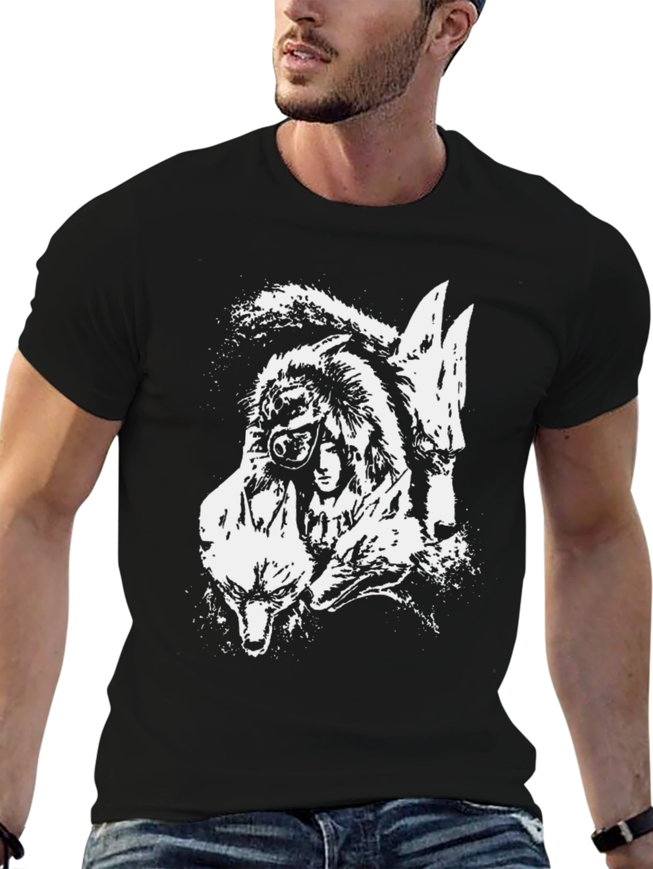 Wolf Pack Graphic T-Shirt - Black Cotton Tee