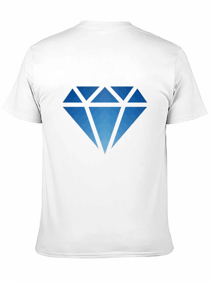 Geometric Diamond Graphic Black T-Shirt