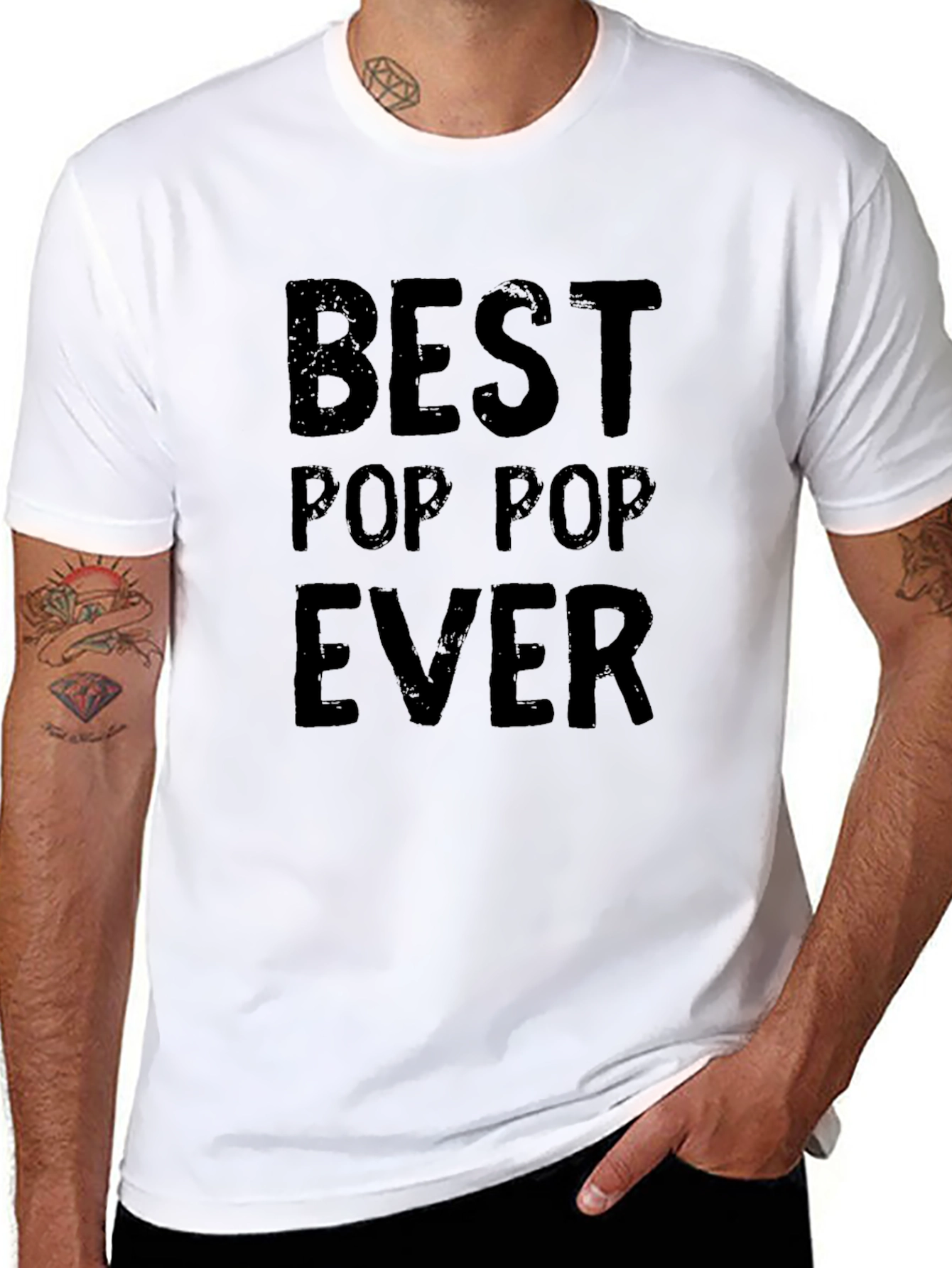 Best Pop Pop Ever Black Graphic T-Shirt