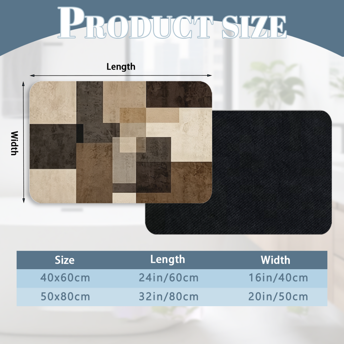 Retro Wabi?Sabi Geometric Block Diatomite Mat£üRetro Wabi?Sabi Color Block Geometric Diatomite Mat, Quick Dry Absorbent Non?Slip Bath Doorway Rug