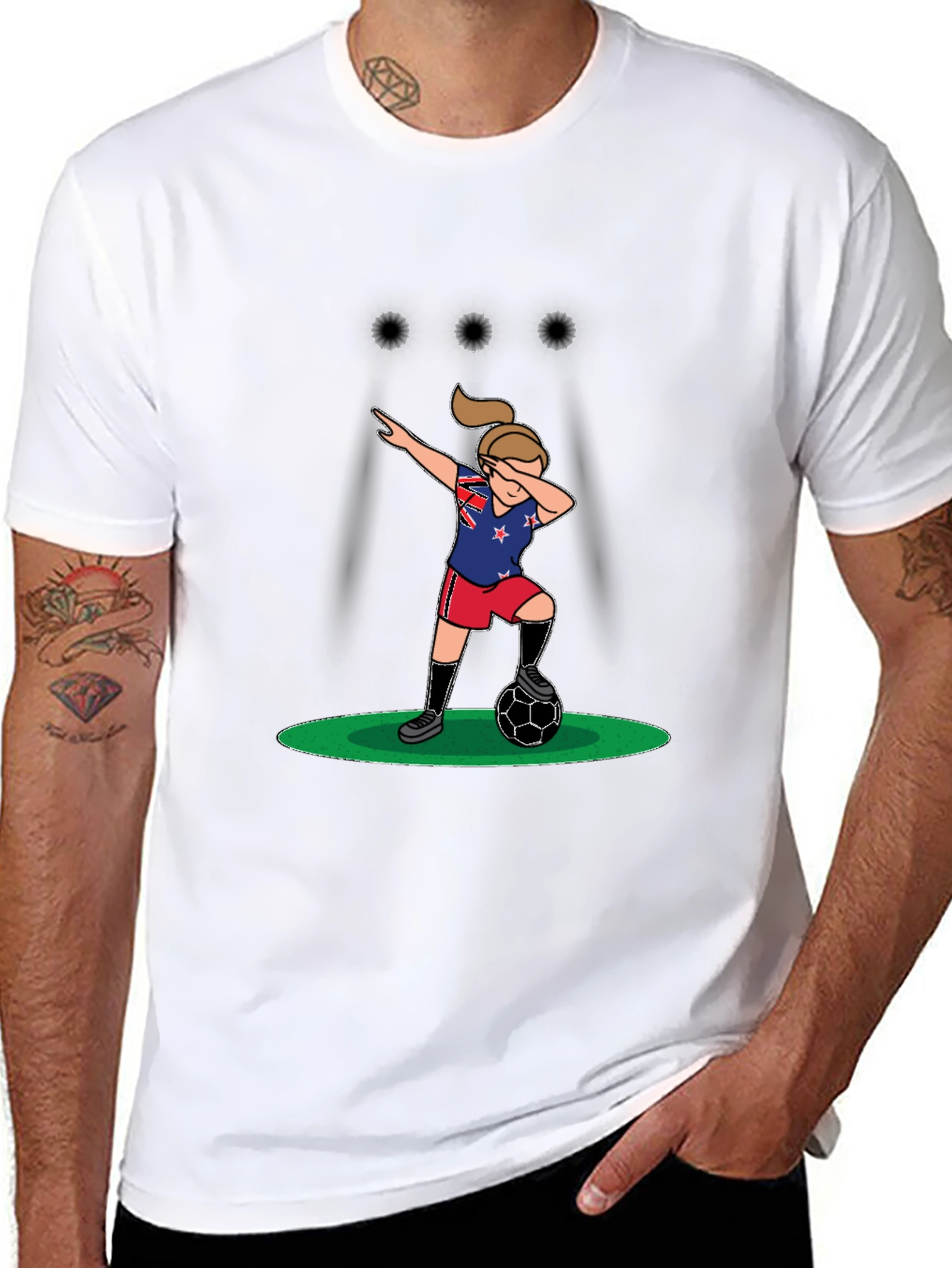 Dabbing Soccer Player Graphic T-Shirt