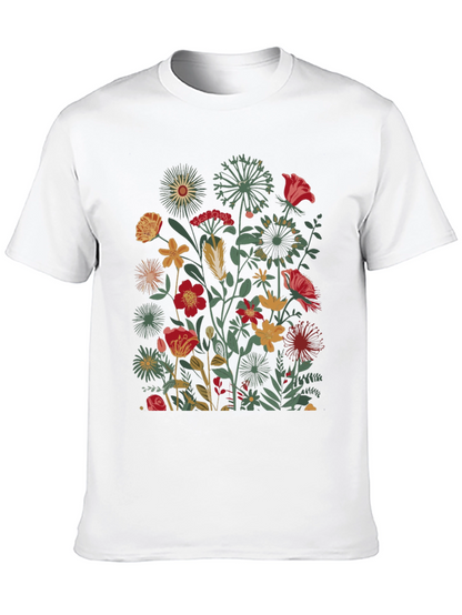 Floral Print Black T-Shirt - Botanical Garden Tee