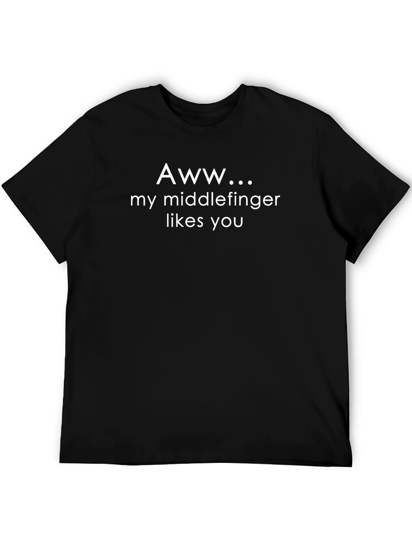 Aww Middle Finger Graphic Tee - Funny T-Shirt