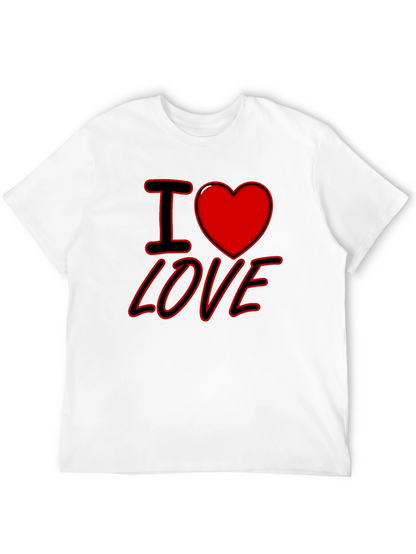 I Heart Love Graphic Print Black T-Shirt