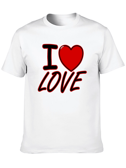 I Heart Love Graphic Print Black T-Shirt