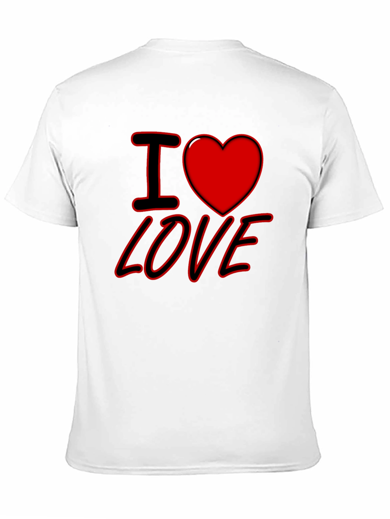 I Heart Love Graphic Print Black T-Shirt