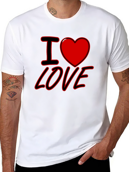 I Heart Love Graphic Print Black T-Shirt
