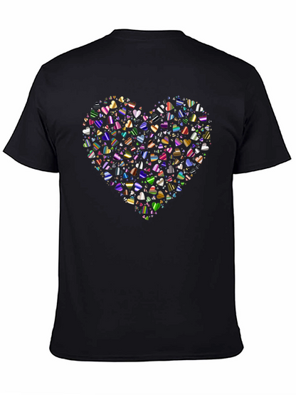 Heart of Hearts Black Graphic T-Shirt